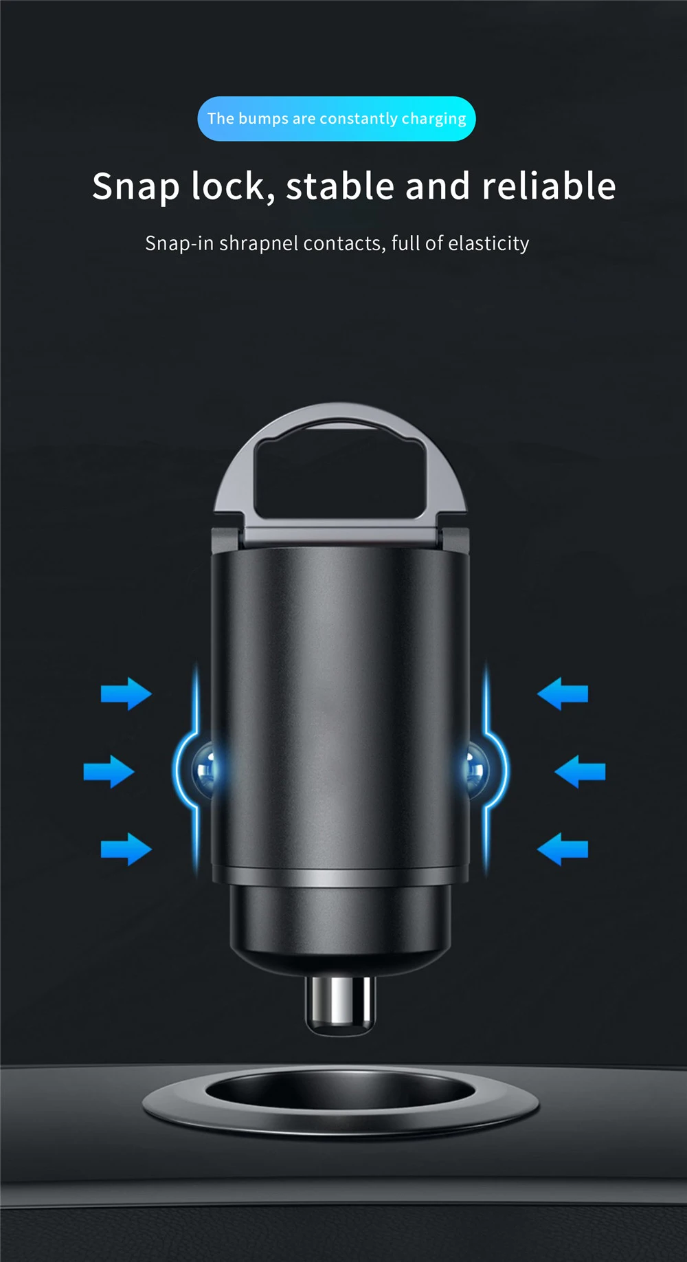 100W/200W QC3.0 PD Mini Car Charger 12-24V