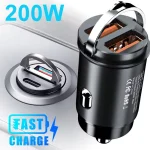 100W/200W QC3.0 PD Mini Car Charger 12-24V