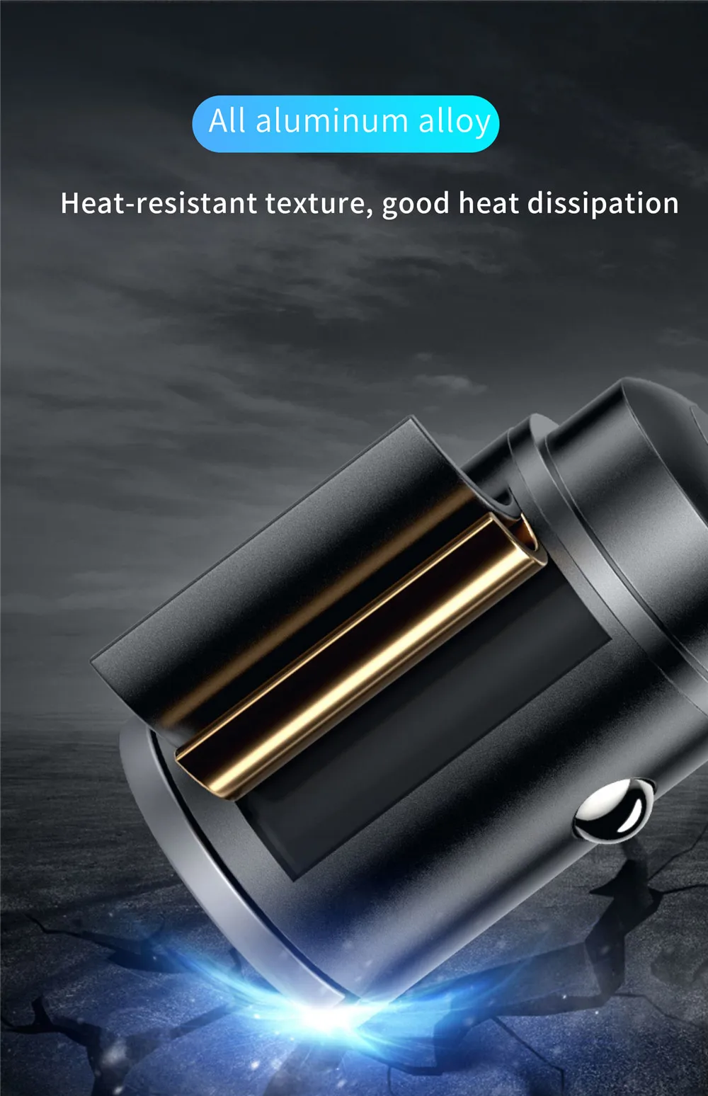 100W/200W QC3.0 PD Mini Car Charger 12-24V