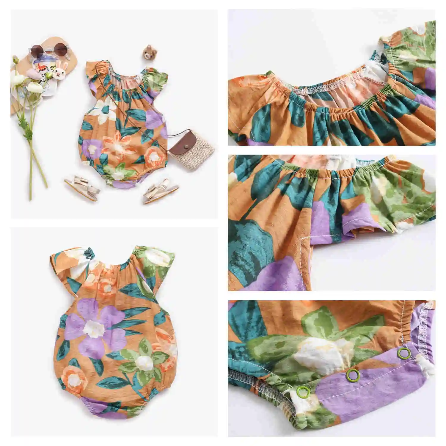 Flowers Baby Romper