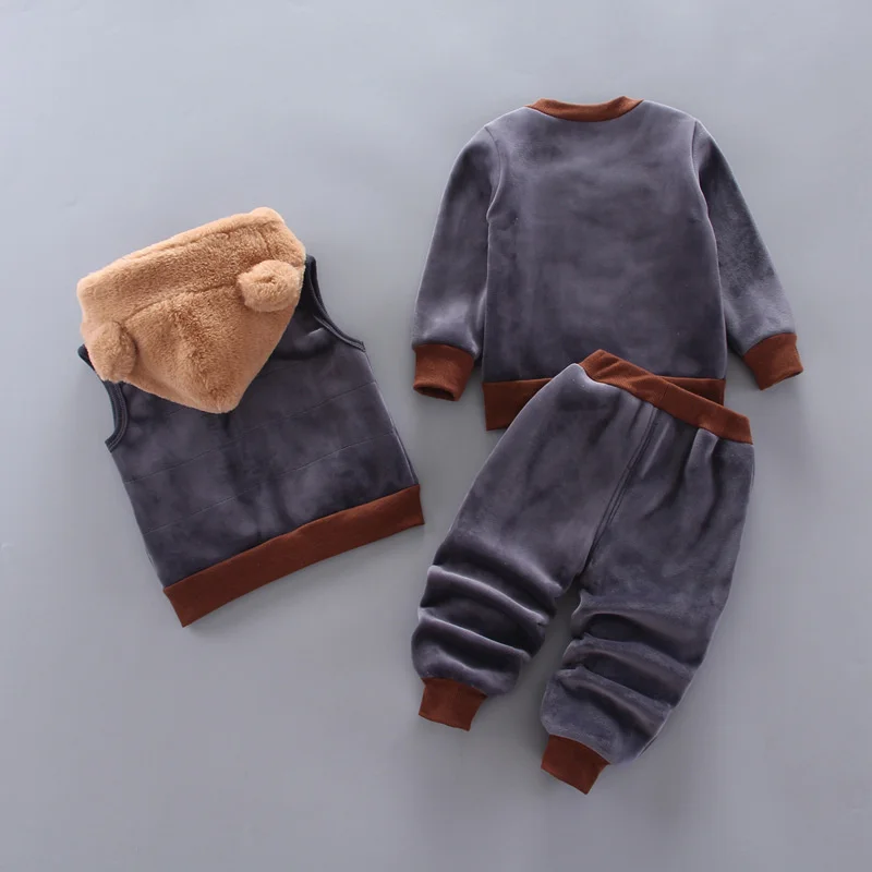 Baby Bear Thick Warm Hooded 3 Piece Outfits 0-4 Years Baby Bear Thick Warm Hooded 3 Piece Outfits 0-4 Years