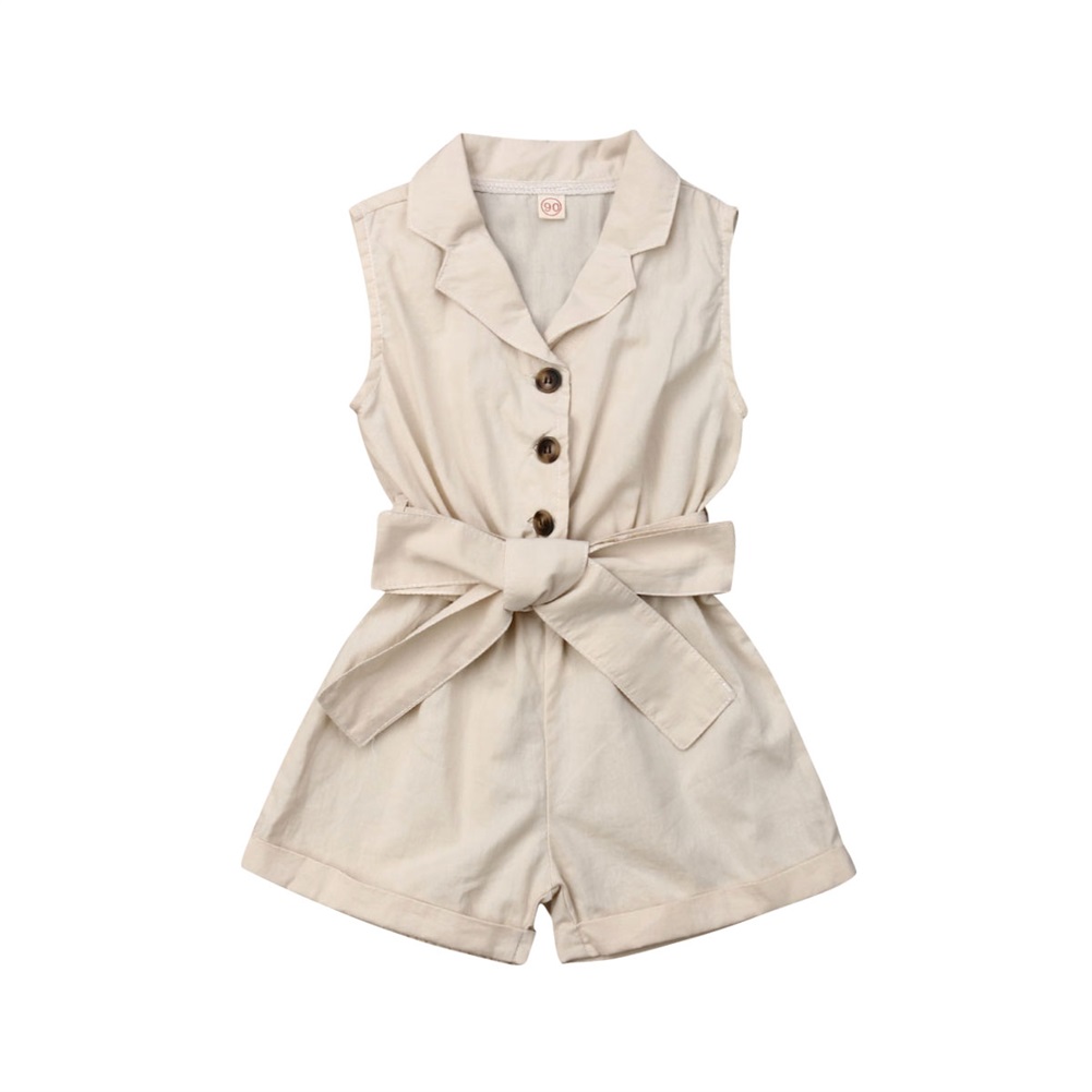 Girls Sleeveless Bow-tie Waist Outfits Girls Sleeveless Bow-tie Waist Outfits
