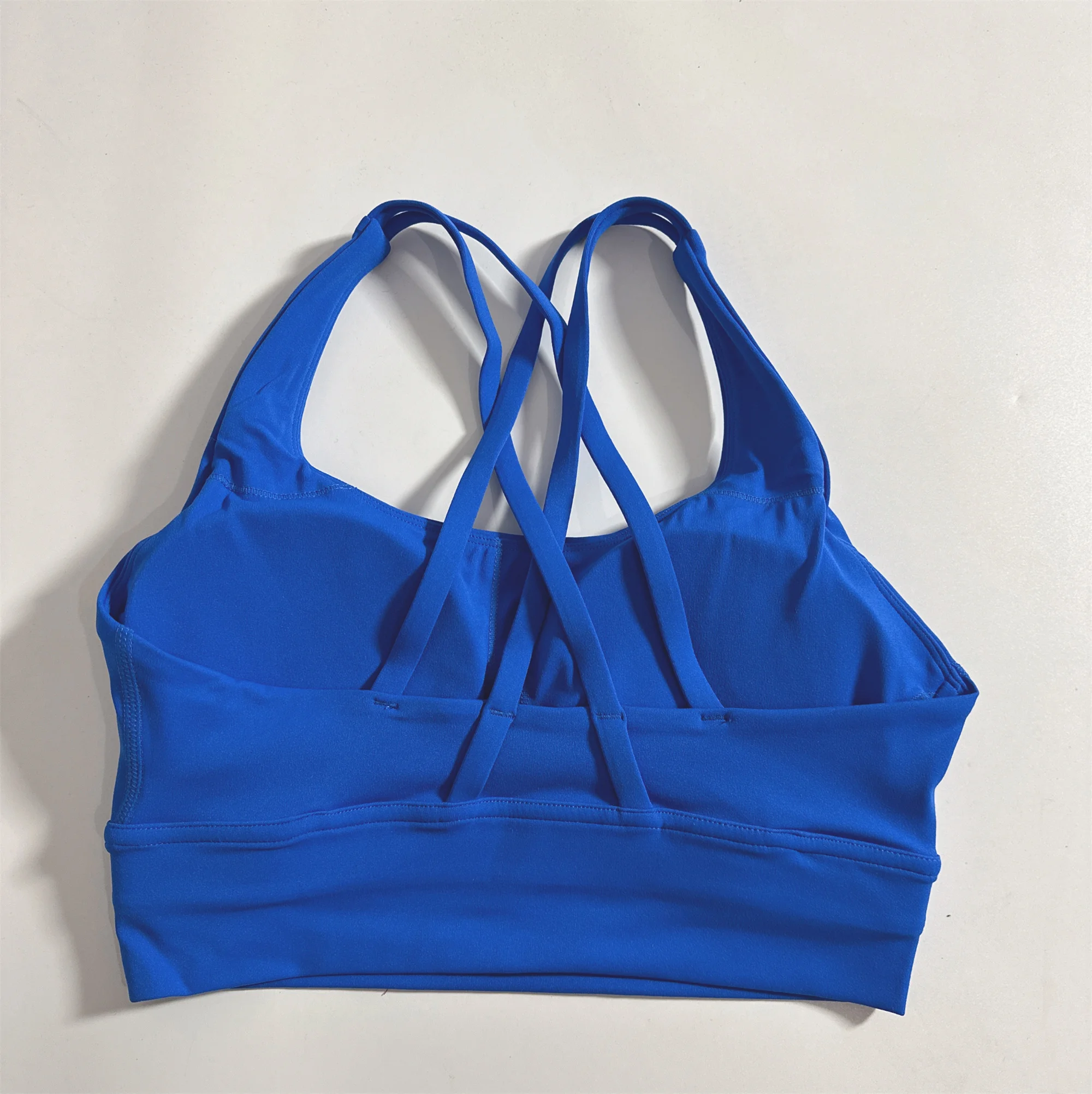 Solid Color Women Cross Back Fitness Underwear Soft Fitness Sport Bra Top Gym Yoga Athletic Workout With Chest Pad Comprehensive