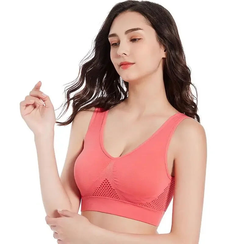 Sport Bra Top Breathable Brassieres Removable pad Sports bras Woman Running Gym Clothing Wireless Underwear For Women Yoga Bra