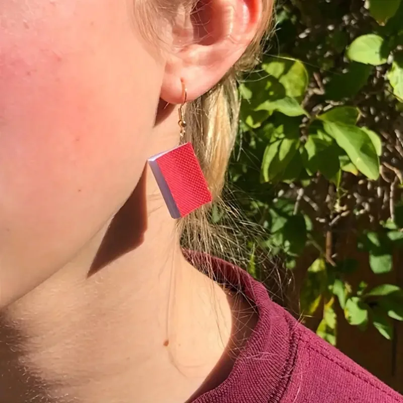 Three-dimensional Book Pendant Earrings Artistic