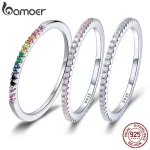 Sterling Silver Full Paved Simulated Diamond Stackable Rings
