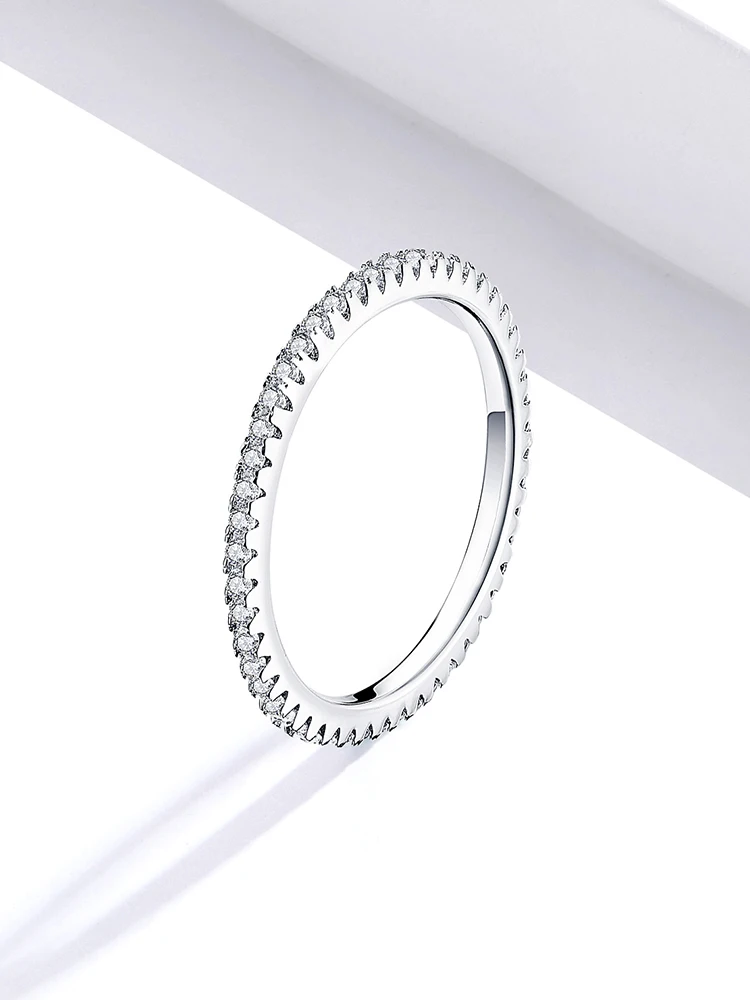 Sterling Silver Full Paved Simulated Diamond Stackable Rings Sterling Silver Full Paved Simulated Diamond Stackable Rings
