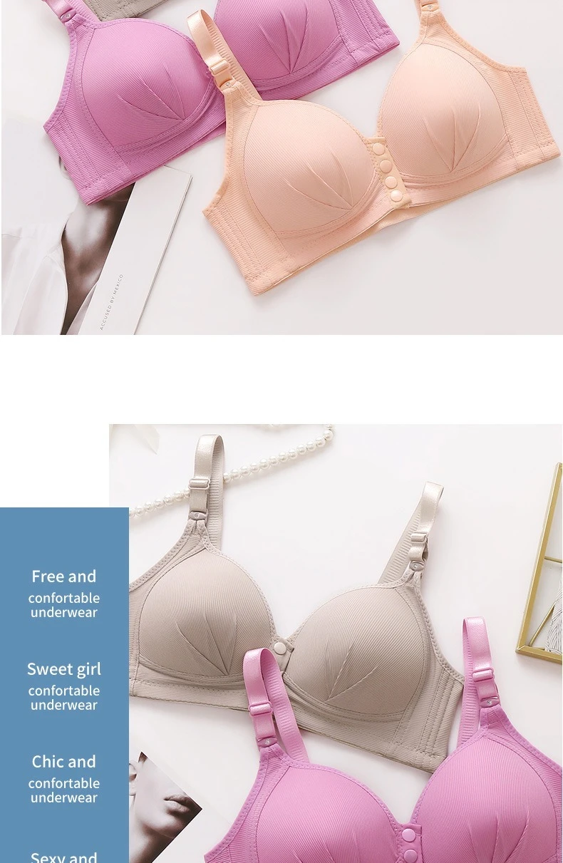 New Large Size Front Buckle Sexy Push up WOMEN'S Bra Adjustable Thin Cup Breathable Comfortable Middle-aged Mom Ladies Underwear New Large Size Front Buckle Sexy Push up WOMEN'S Bra Adjustable Thin Cup Breathable Comfortable Middle-aged Mom Ladies Underwear