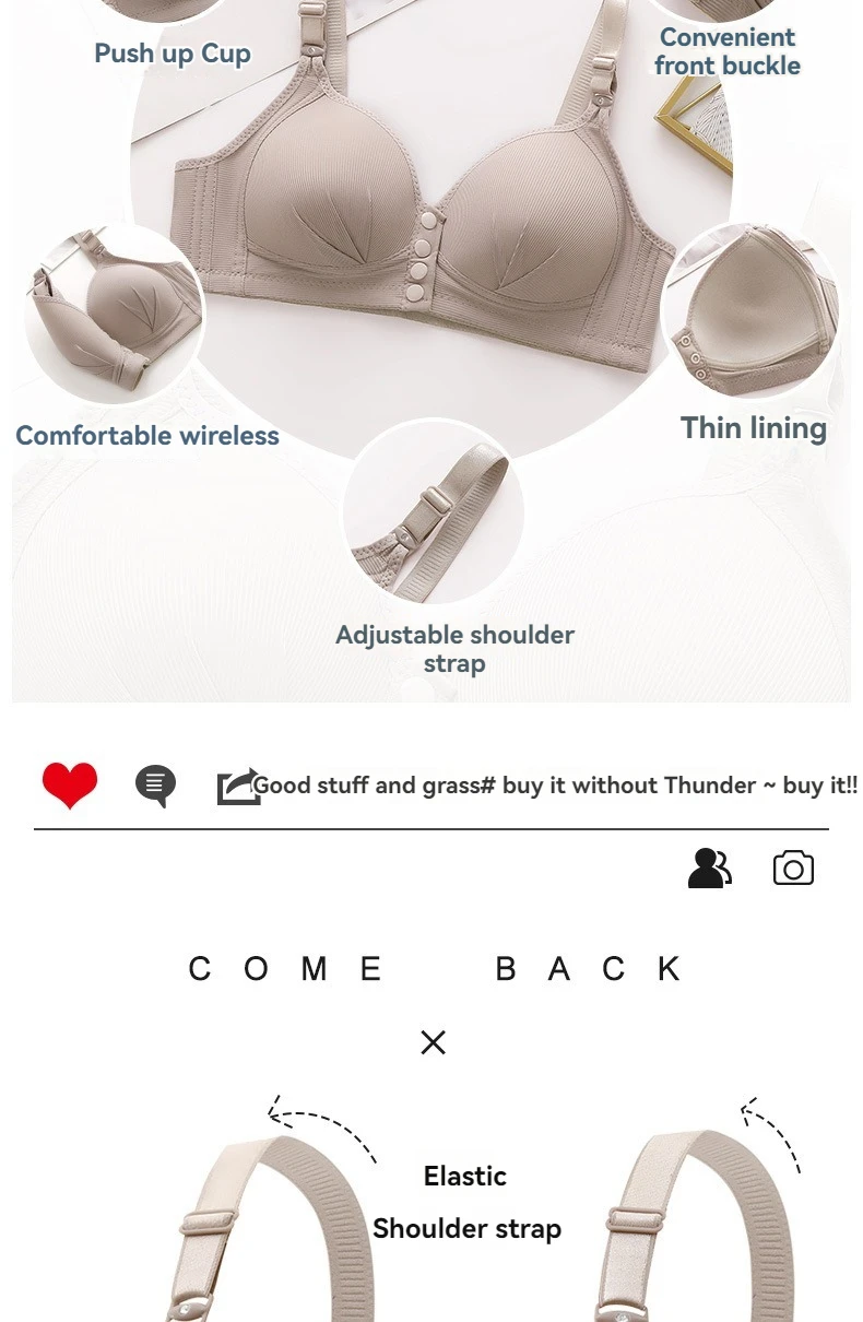 New Large Size Front Buckle Sexy Push up WOMEN'S Bra Adjustable Thin Cup Breathable Comfortable Middle-aged Mom Ladies Underwear New Large Size Front Buckle Sexy Push up WOMEN'S Bra Adjustable Thin Cup Breathable Comfortable Middle-aged Mom Ladies Underwear
