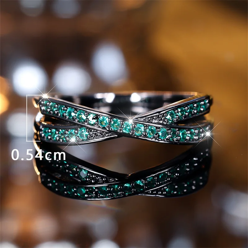 Minimalist Stacking Crossed Wedding Bands Black Gold Silver
