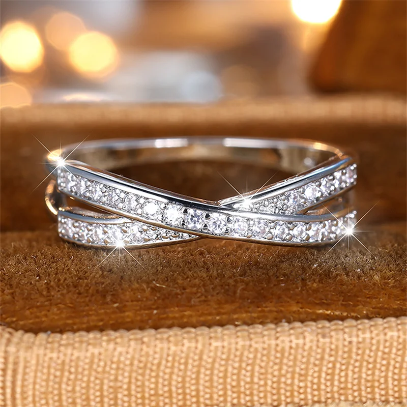 Minimalist Stacking Crossed Wedding Bands Black Gold Silver