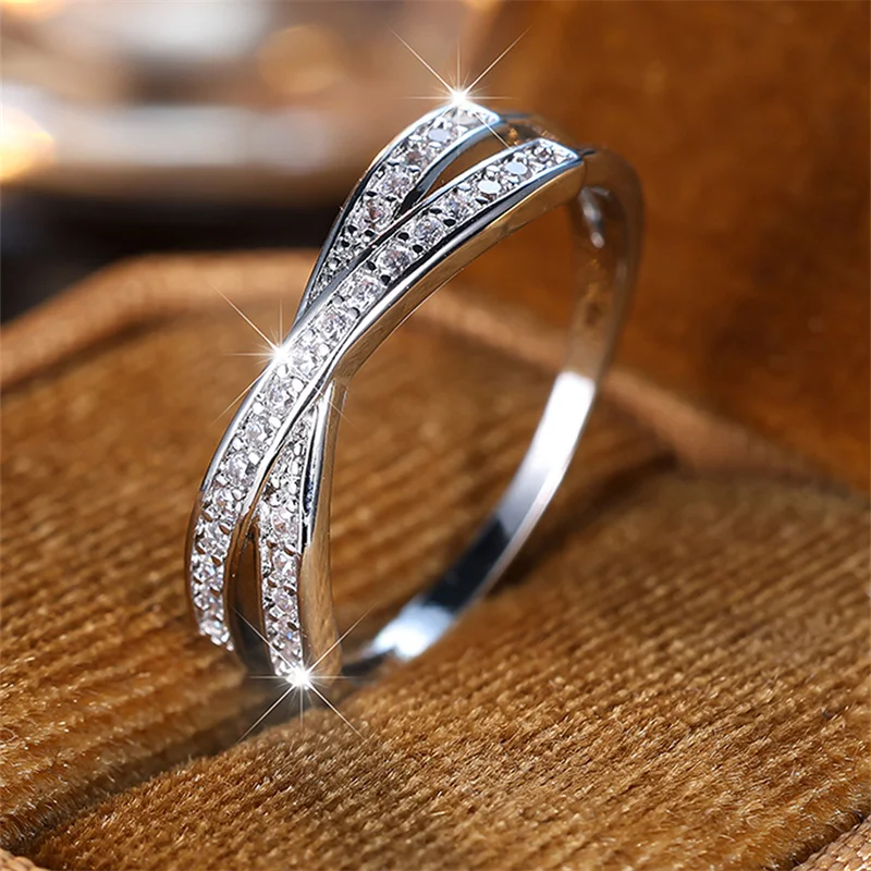 Minimalist Stacking Crossed Wedding Bands Black Gold Silver