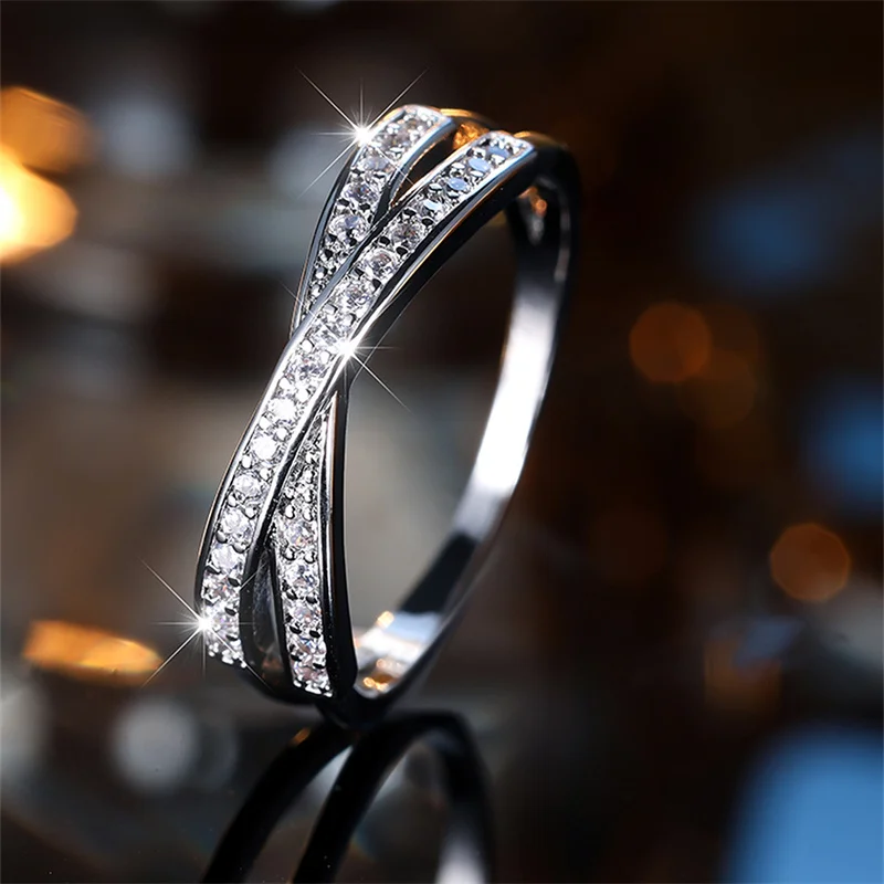 Minimalist Stacking Crossed Wedding Bands Black Gold Silver