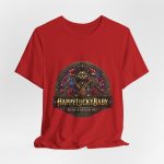 Lucky Cat Graphic Tee - "Happy Lucky Baby" Retro Floral Maneki Neko T-Shirt