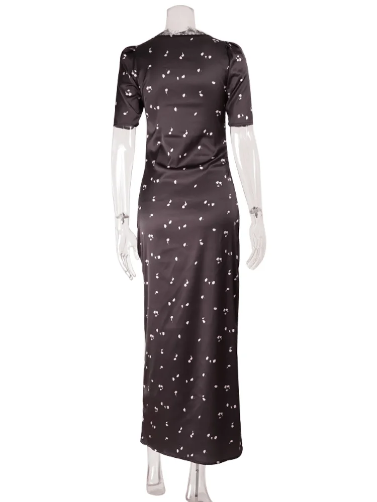 Lace Patchwork Printed Maxi Dresses For Women Lace Patchwork Printed Maxi Dresses For Women