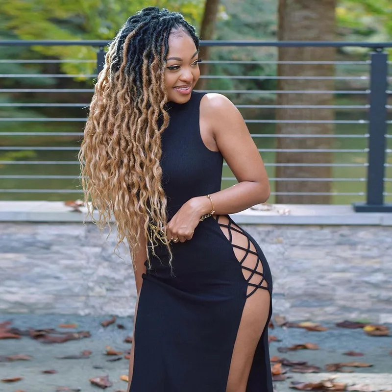 Black Sleeveless Bandage Sexy Dress for Women
