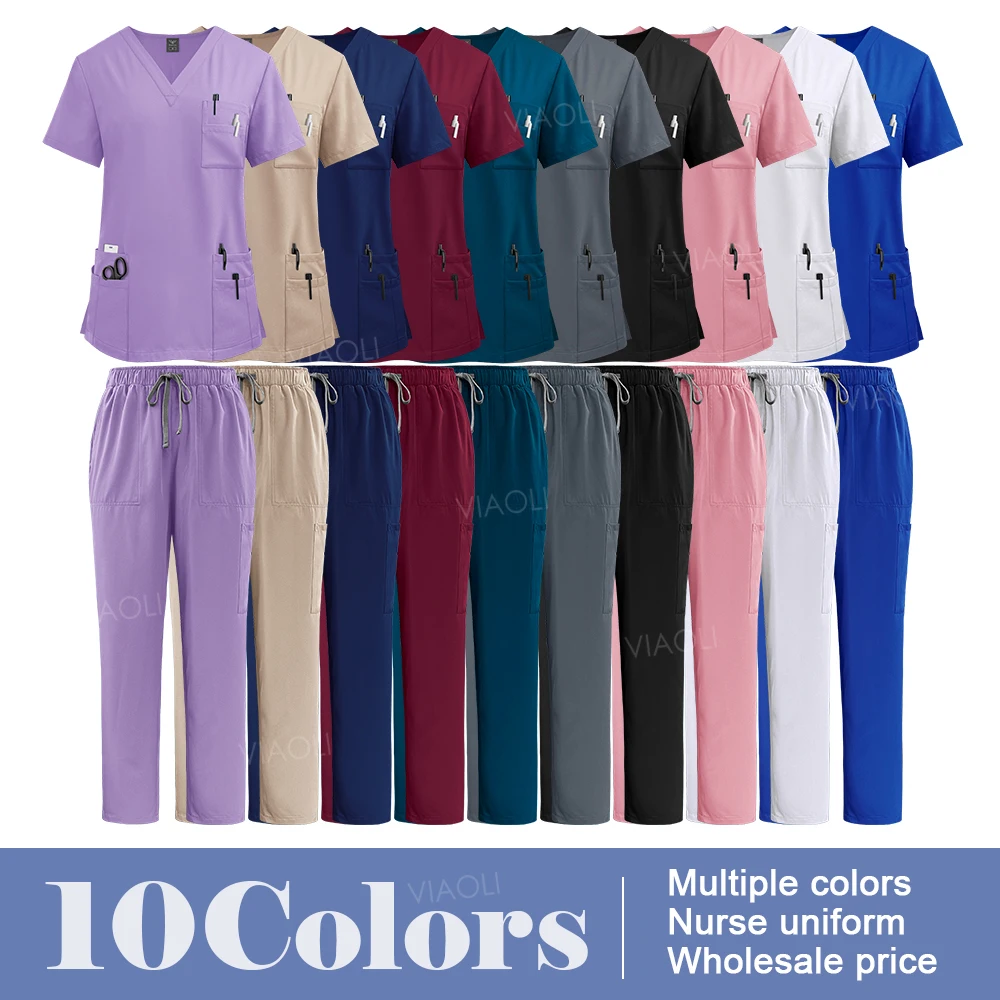 Medical Uniform Hospital Working Scrubs Set
