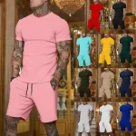 Men's sportswear short sleeved t-shirt and shorts set