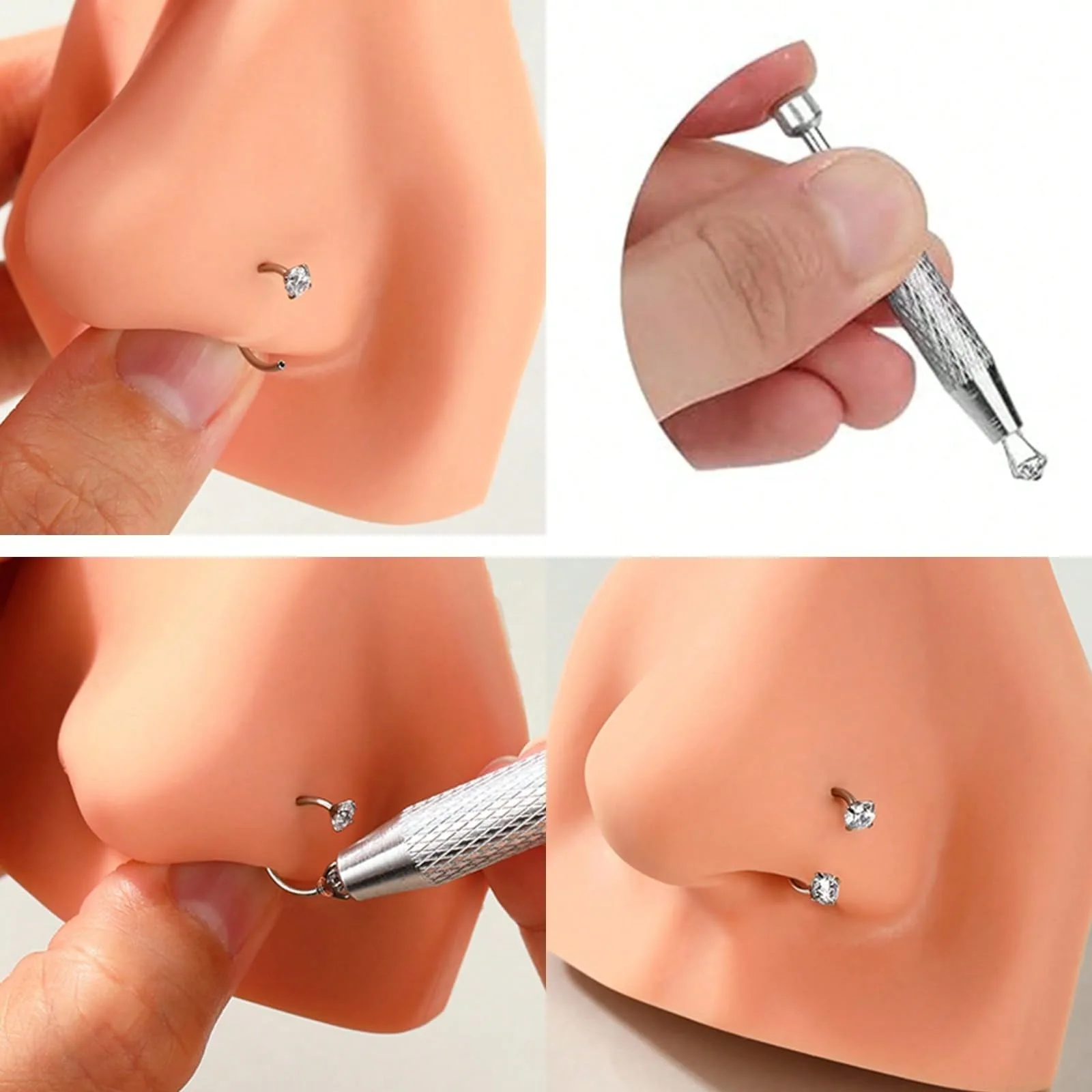 2pcs Horseshoe Nose Rings w/Ball Grabber 2pcs Horseshoe Nose Rings w/Ball Grabber
