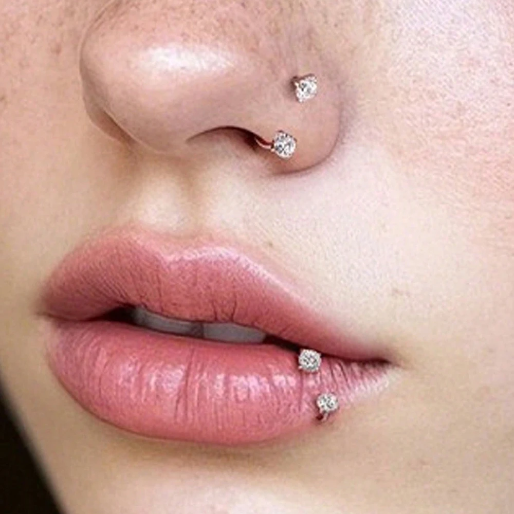 2pcs Horseshoe Nose Rings w/Ball Grabber 2pcs Horseshoe Nose Rings w/Ball Grabber