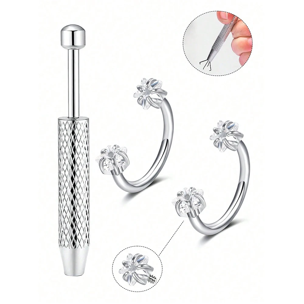 2pcs Horseshoe Nose Rings w/Ball Grabber 2pcs Horseshoe Nose Rings w/Ball Grabber