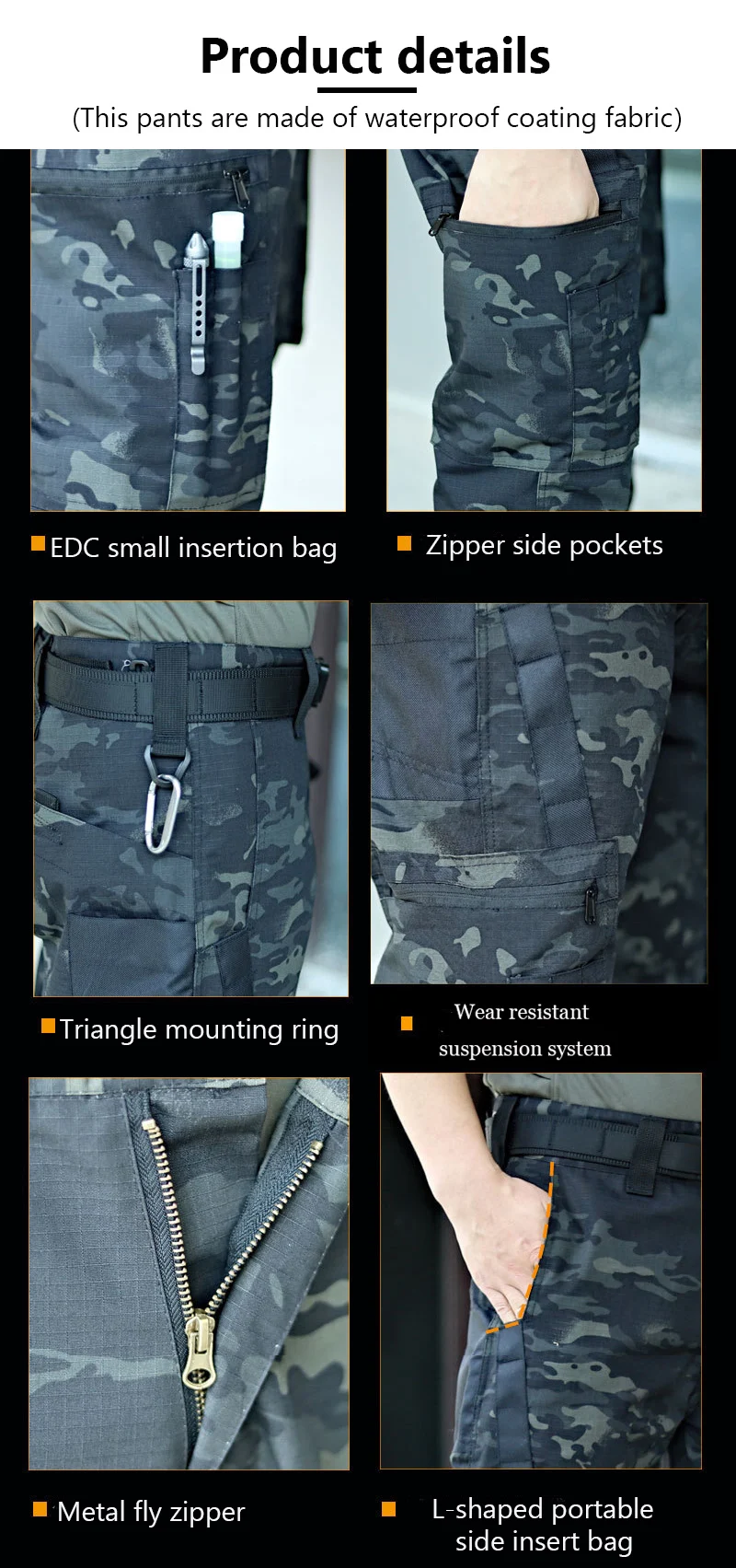 Tactical Work Pants Men Outdoor Cargo Trousers Multi-pocket