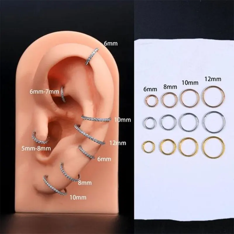 1pcs G23 Titanium Nose Ring 16G 18G 20G Hinged Septum Clicker Segment Ear Tragus Cartilage Helix Daith Lip Body Piercing Jewelry 1pcs G23 Titanium Nose Ring 16G 18G 20G Hinged Septum Clicker Segment Ear Tragus Cartilage Helix Daith Lip Body Piercing Jewelry