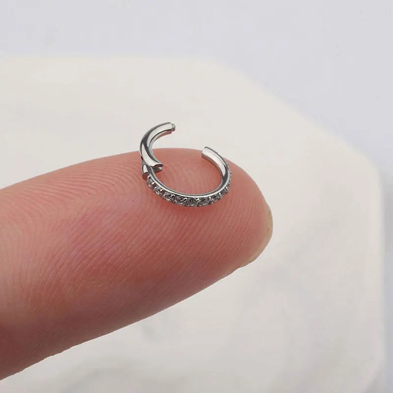 1pcs G23 Titanium Nose Ring 16G 18G 20G Hinged Septum Clicker Segment Ear Tragus Cartilage Helix Daith Lip Body Piercing Jewelry 1pcs G23 Titanium Nose Ring 16G 18G 20G Hinged Septum Clicker Segment Ear Tragus Cartilage Helix Daith Lip Body Piercing Jewelry