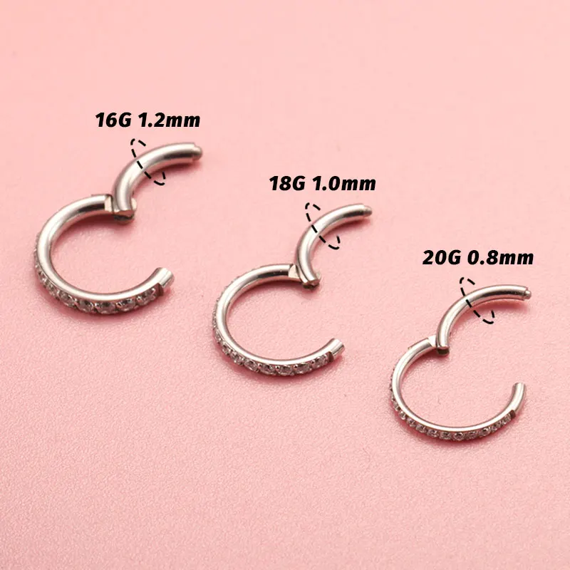 1pcs G23 Titanium Nose Ring 16G 18G 20G Hinged Septum Clicker Segment Ear Tragus Cartilage Helix Daith Lip Body Piercing Jewelry 1pcs G23 Titanium Nose Ring 16G 18G 20G Hinged Septum Clicker Segment Ear Tragus Cartilage Helix Daith Lip Body Piercing Jewelry