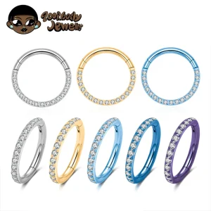 1pcs G23 Titanium Nose Ring 16G 18G 20G Hinged Septum Clicker Segment Ear Tragus Cartilage Helix Daith Lip Body Piercing Jewelry