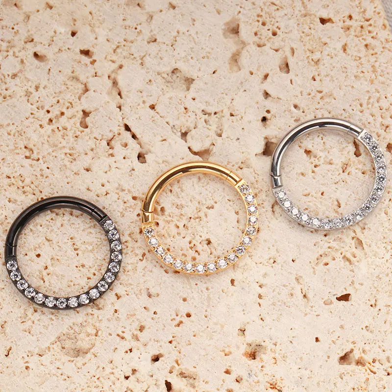 1pcs G23 Titanium Nose Ring 16G 18G 20G Hinged Septum Clicker Segment Ear Tragus Cartilage Helix Daith Lip Body Piercing Jewelry 1pcs G23 Titanium Nose Ring 16G 18G 20G Hinged Septum Clicker Segment Ear Tragus Cartilage Helix Daith Lip Body Piercing Jewelry