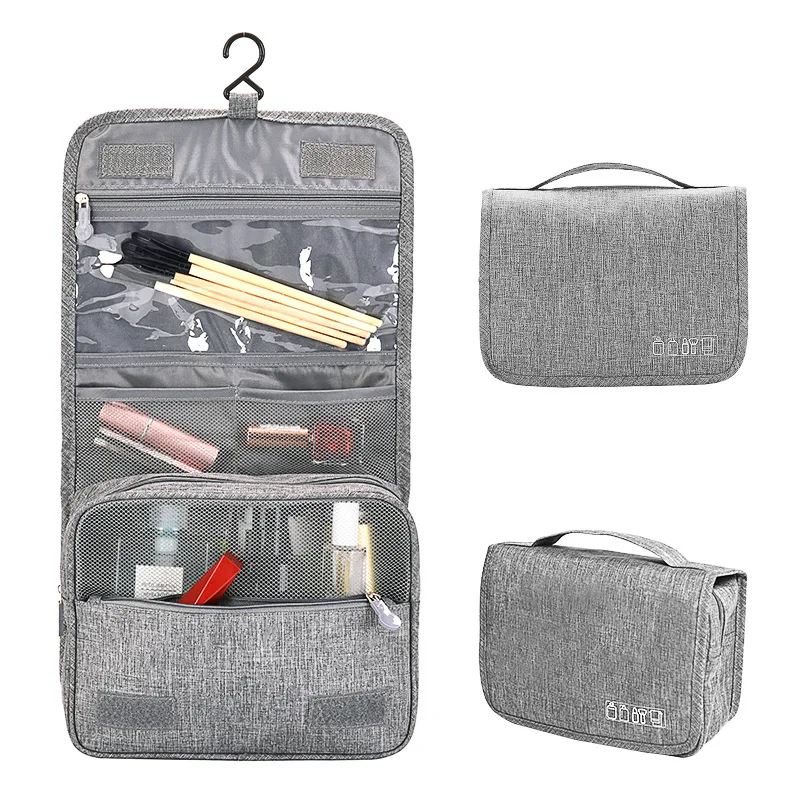 Hanging Toiletry Bag for Travel – Water-Resistant Oxford Wash Pouch, Folds Flat, Unisex Cosmetic Organizer - Image 3