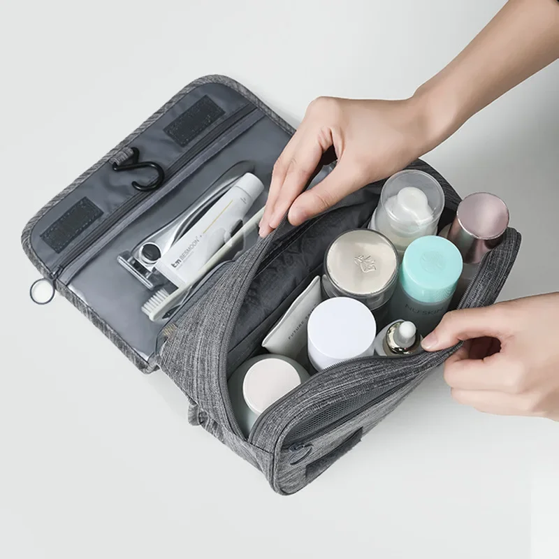 Hanging Toiletry Bag for Travel – Water-Resistant Oxford Wash Pouch, Folds Flat, Unisex Cosmetic Organizer - Image 5