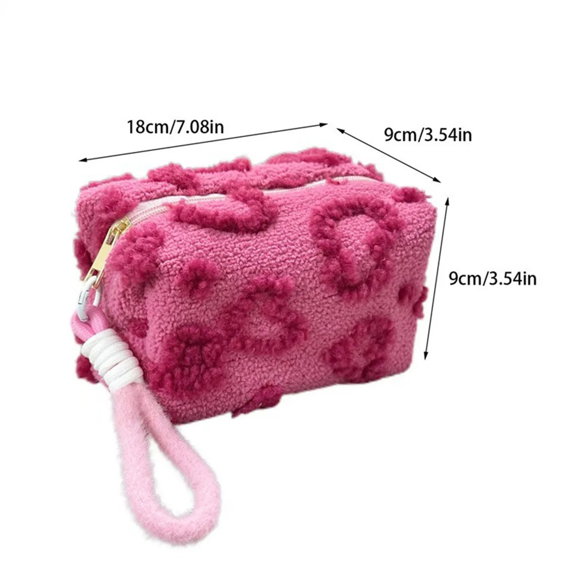 Plush Makeup Bags with Handle Soft Travel Cosmetic Storage Bag Portable Love Print Organizer Pencil Case Cute Clutch Pouch Plush Makeup Bags with Handle Soft Travel Cosmetic Storage Bag Portable Love Print Organizer Pencil Case Cute Clutch Pouch
