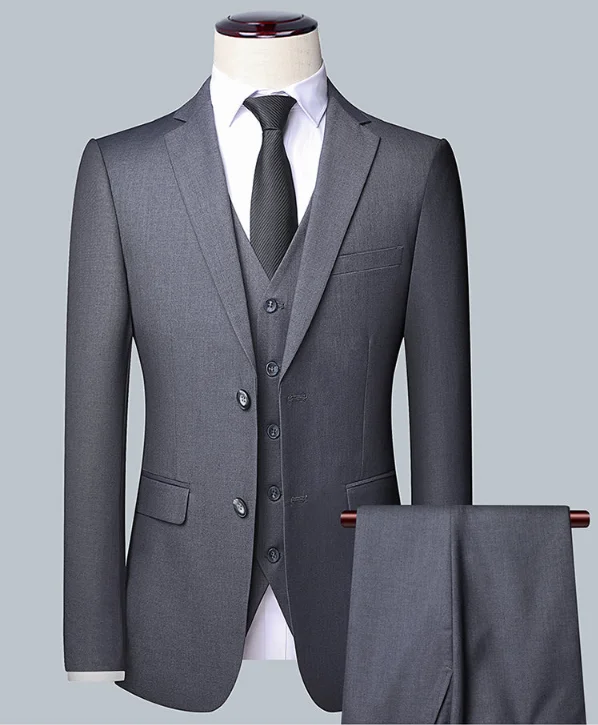 Men's Solid Color Business Suit High Quality Fashion