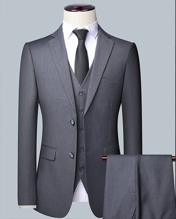 Men's Solid Color Business Suit High Quality Fashion