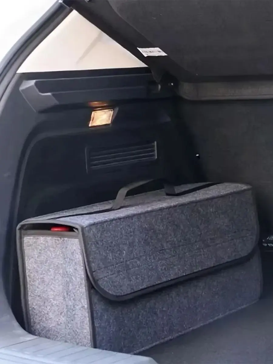 1PC Dark gray car felt storage box car storage bag enlarged and thickened soft felt storage box household storage box