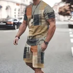 Men's Sportswear Short Sleeve T Shirt And Sports Shorts