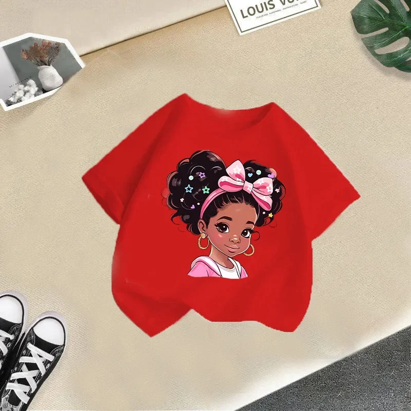 Cute Girl Cartoon Printed T-shirt Short Sleeve