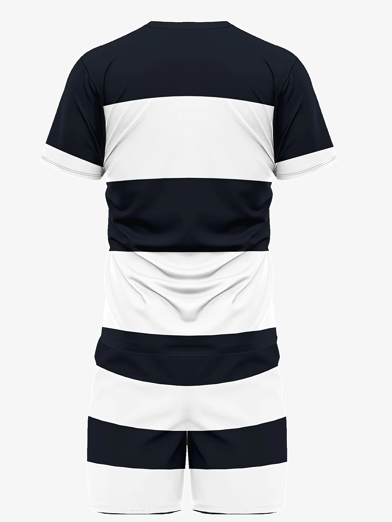 Men's summer striped print T-shirt & shorts set