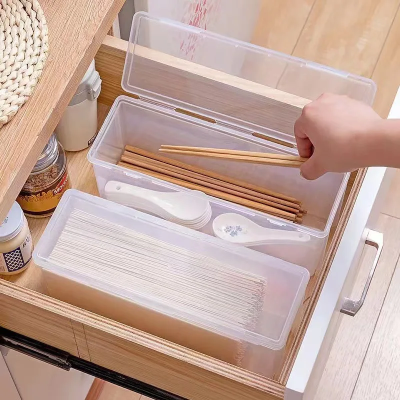 Transparent plastic desktop organizer box for miscellaneous