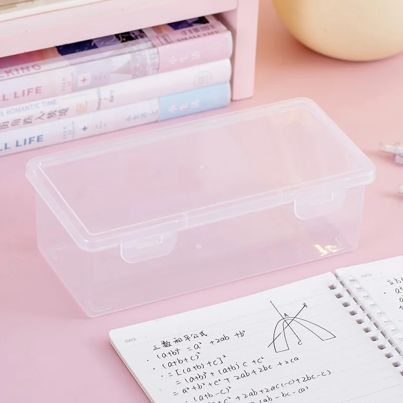 Transparent plastic desktop organizer box for miscellaneous
