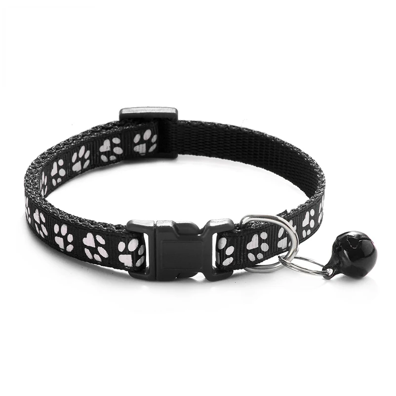 Fashion Pet Cats Collar Colorful Pattern Cute Bell Adjustable Collars for Cats Kitten DIY Ring Necklace Pet Accessories