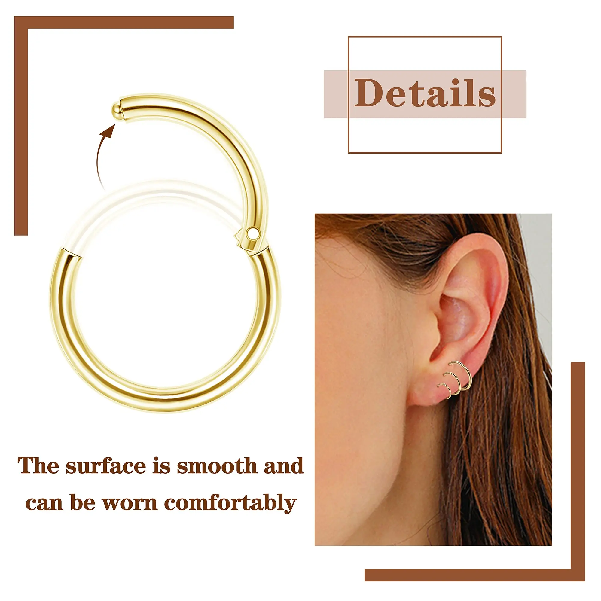 1pc 16G Eyebrow Rings Stainless Steel 1pc 16G Eyebrow Rings Stainless Steel