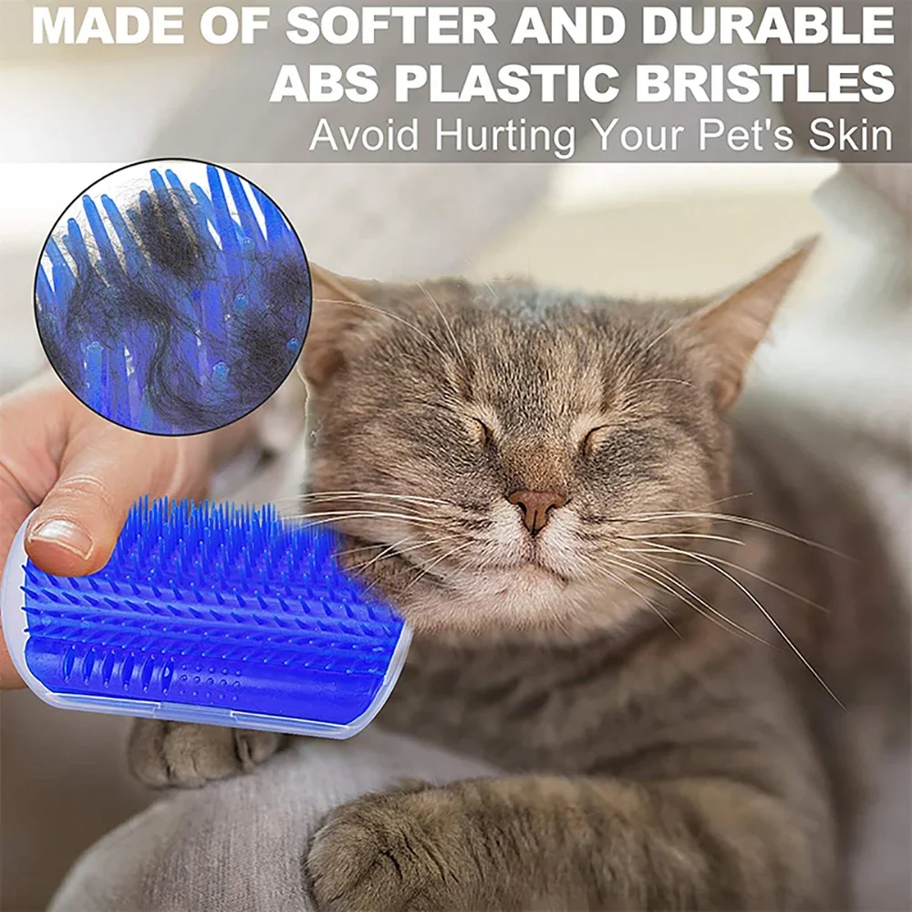 Cat Scratcher Massage Comb - Corner Scratching Brush with Catnip, Pet Deshedding Comb for Hair Removal, Grooming - Image 4