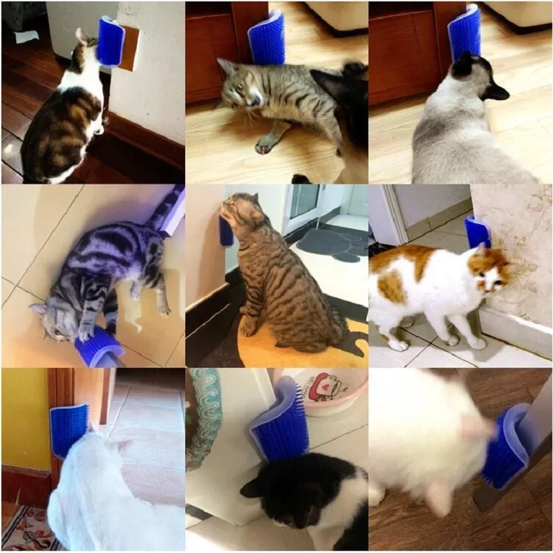 Cat Scratcher Massage Comb - Corner Scratching Brush with Catnip, Pet Deshedding Comb for Hair Removal, Grooming Cat Scratcher Massage Comb - Corner Scratching Brush with Catnip, Pet Deshedding Comb for Hair Removal, Grooming
