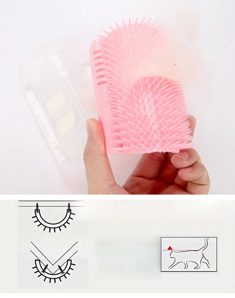 Cat Scratcher Massage Comb - Corner Scratching Brush with Catnip, Pet Deshedding Comb for Hair Removal, Grooming Cat Scratcher Massage Comb - Corner Scratching Brush with Catnip, Pet Deshedding Comb for Hair Removal, Grooming
