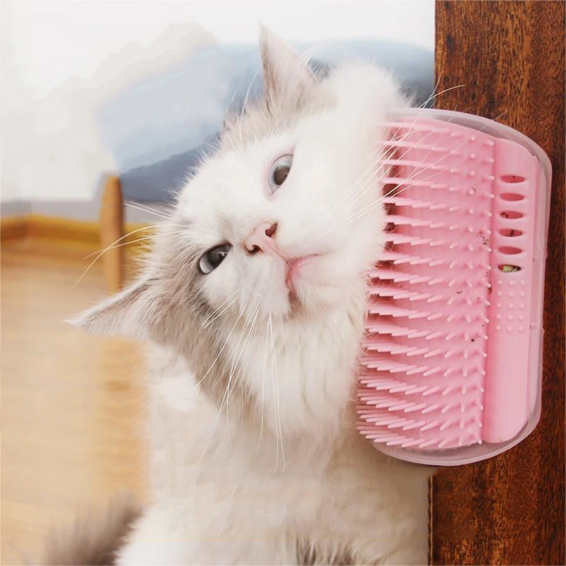 Cat Scratcher Massage Comb - Corner Scratching Brush with Catnip, Pet Deshedding Comb for Hair Removal, Grooming Cat Scratcher Massage Comb - Corner Scratching Brush with Catnip, Pet Deshedding Comb for Hair Removal, Grooming