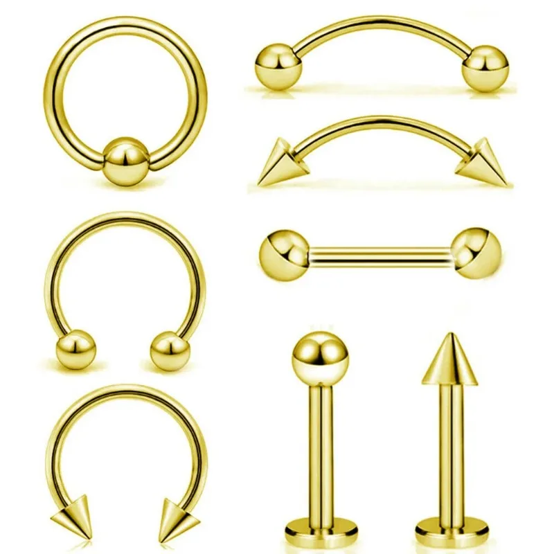 8Pcs Stainless Steel Eyebrow Rings, Lip Ring Nose Hoop Tongue Ring Septum 8Pcs Stainless Steel Eyebrow Rings, Lip Ring Nose Hoop Tongue Ring Septum