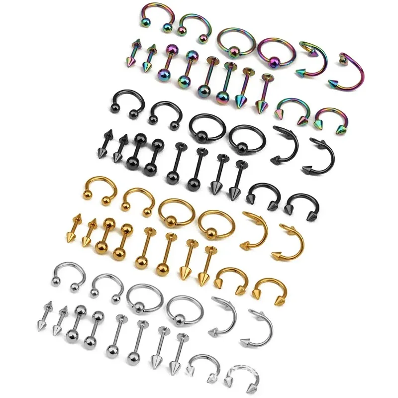 8Pcs Stainless Steel Eyebrow Rings, Lip Ring Nose Hoop Tongue Ring Septum 8Pcs Stainless Steel Eyebrow Rings, Lip Ring Nose Hoop Tongue Ring Septum